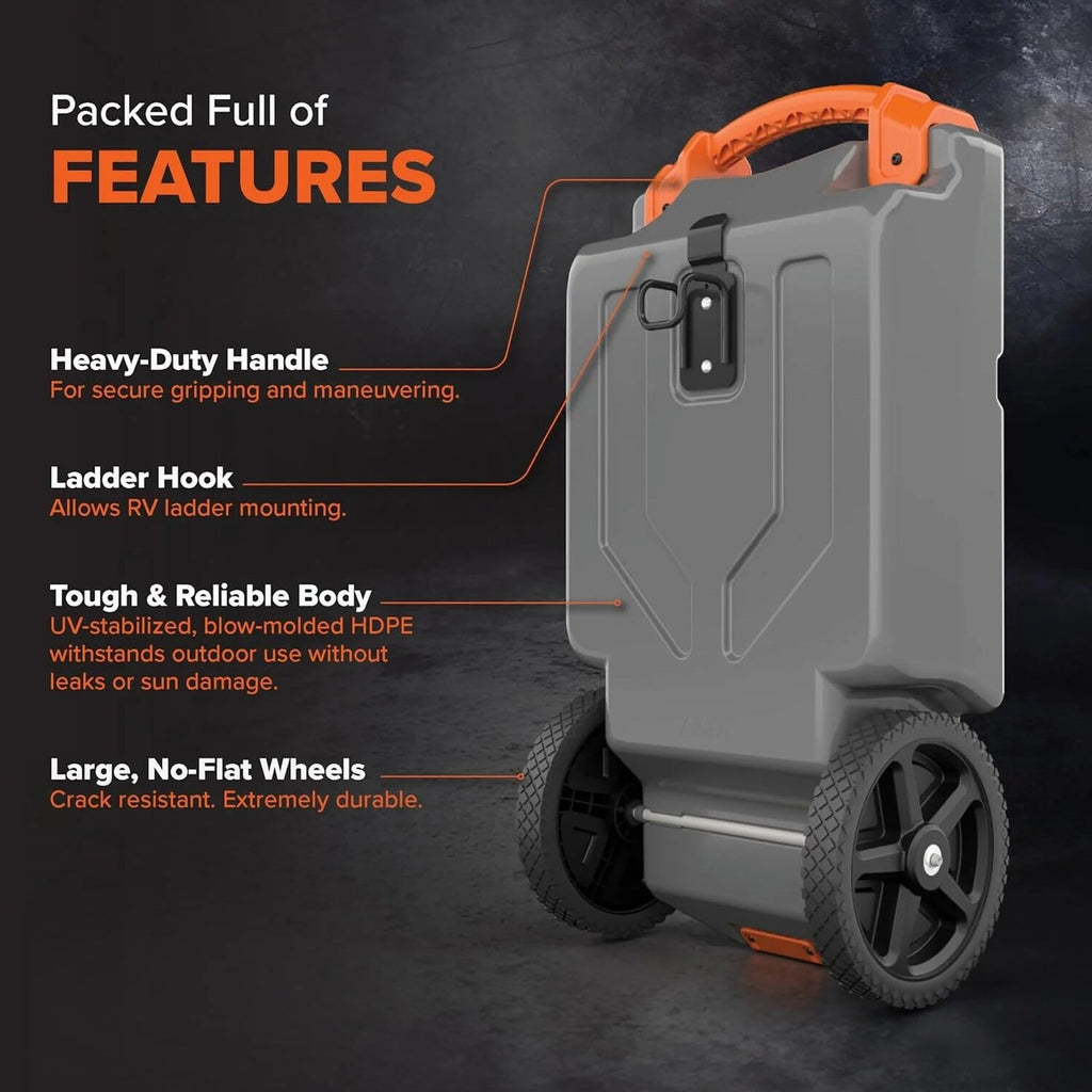 Camco Rhino 36-Gallon Portable RV Tote Tank With 2 Wheels - 39006