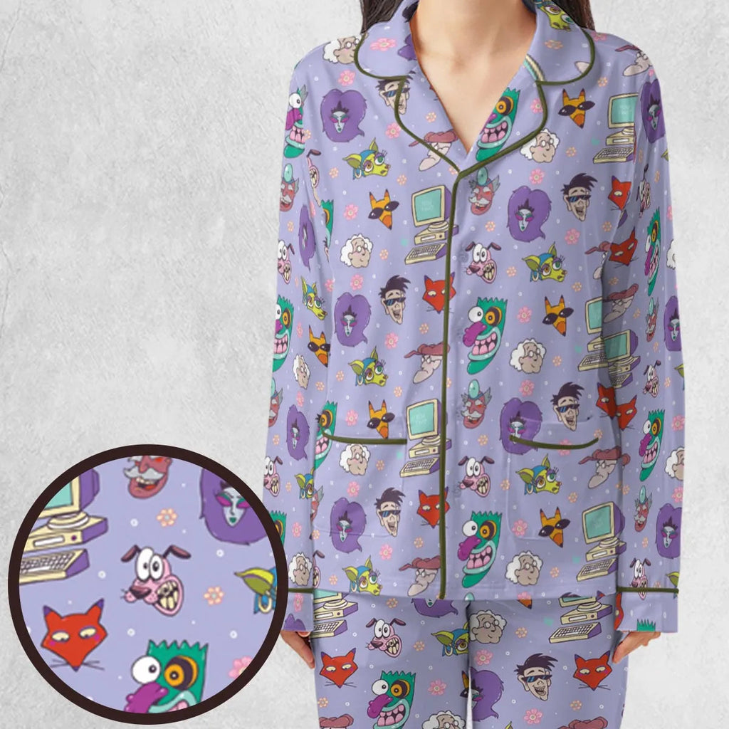 Courage the Cowardly Dog Characters Pattern Pajamas Set