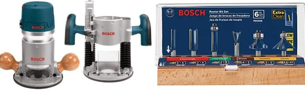 BOSCH Wood Router Tool Combo Kit, 12 Amp, 2.25 Horsepower - 1617EVSPK