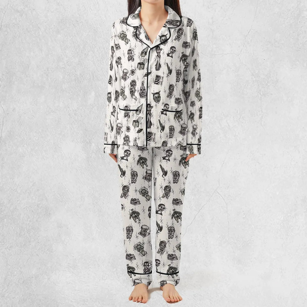 The Twilight Zone Characters Pattern Pajamas Set