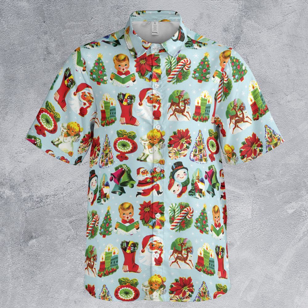 60s christmas decorations Button Down Shirt