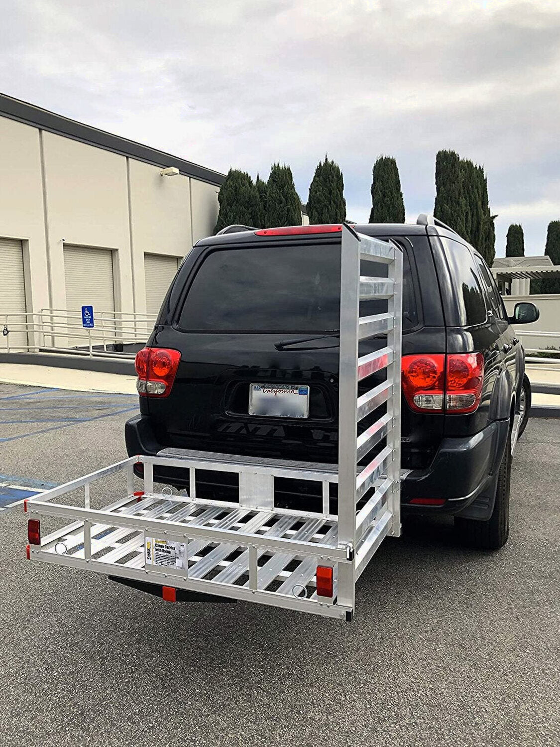 Aluminum Hitch Mount Cargo Carrier With 47 Inch Long Ramp, 1 Pack - 80779