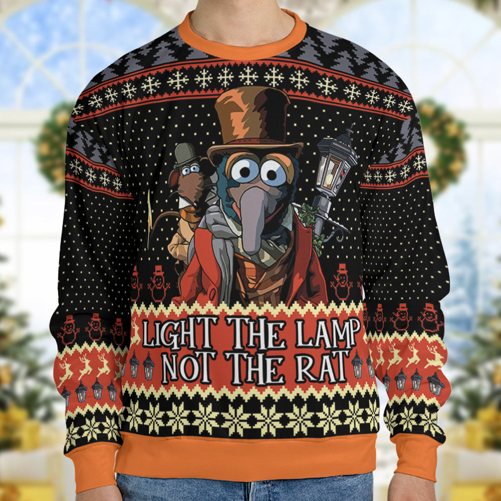 Light The Lamp Muppet Carol Ugly Christmas Sweatshirt