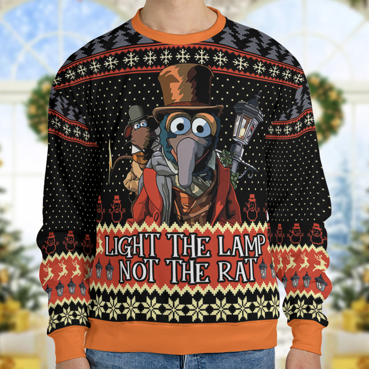 Light The Lamp Muppet Carol Ugly Christmas Sweatshirt