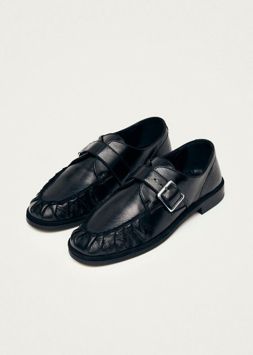 Brandy Black Leather Loafers – Chiro Moyo Women's Shoes