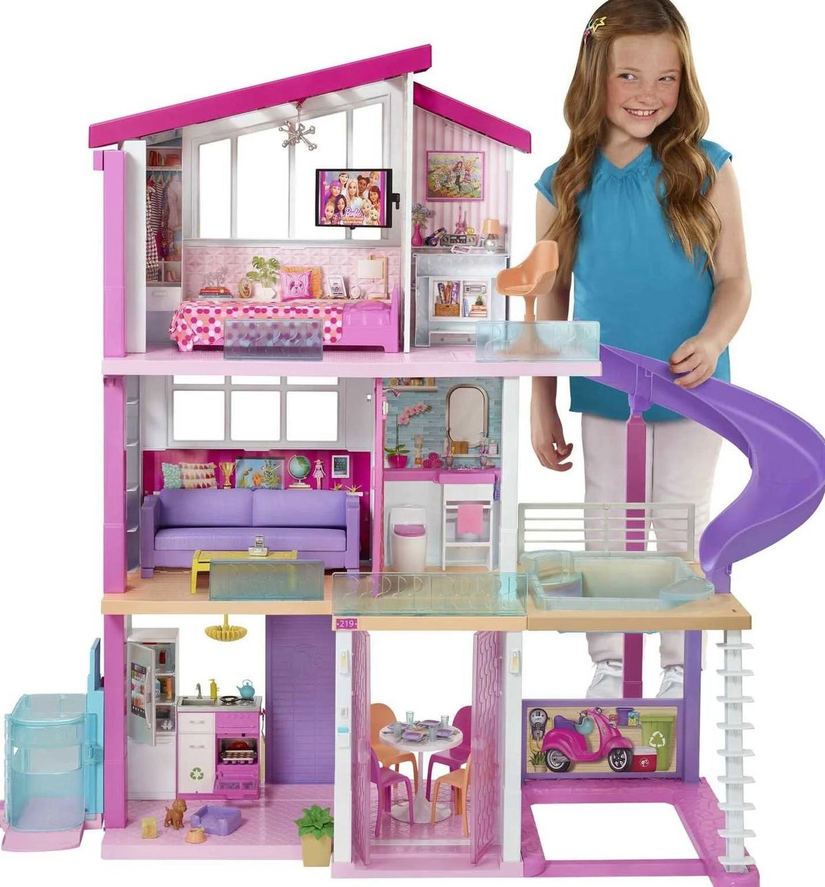 Barbie DreamHouse Dollhouse With 70+ Accessories, Working Elevator, Lights And Sounds