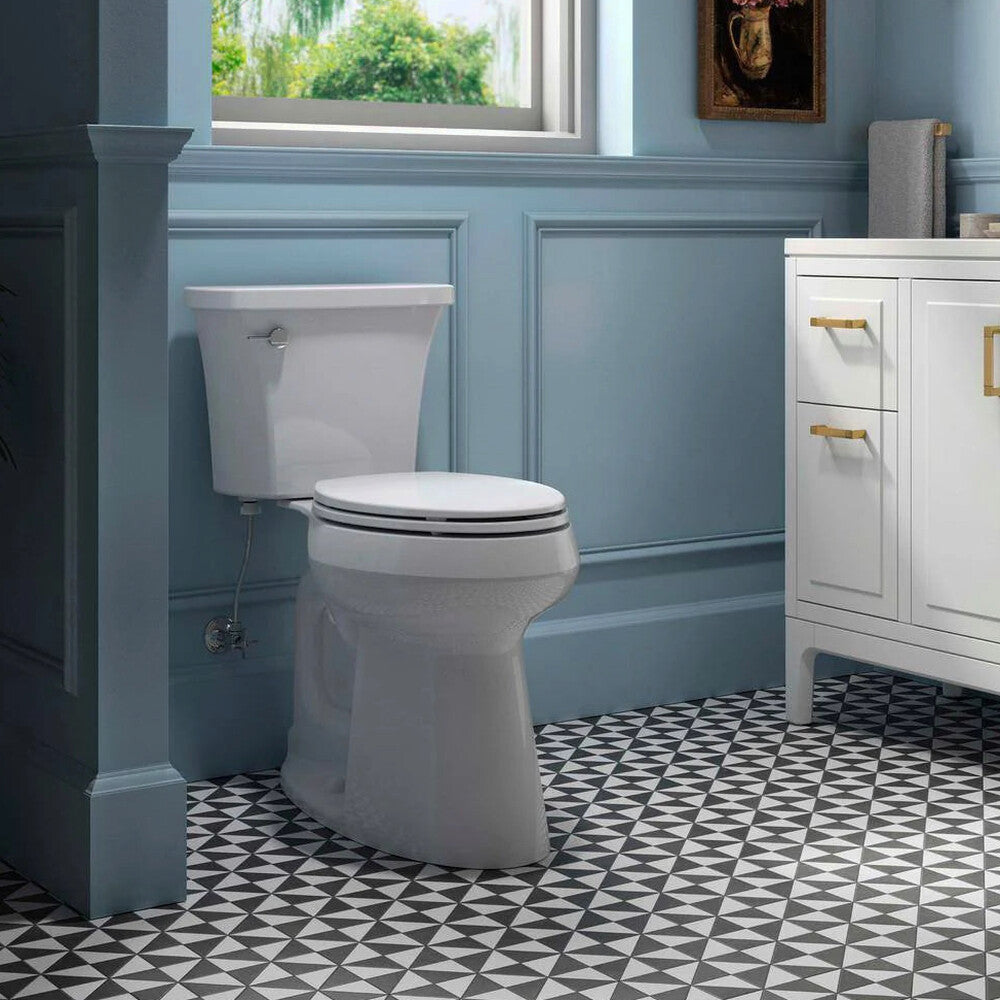 KOHLER Highline Arc Extra Tall Elongated Toilet, White, 1.28 GPF, 2-Piece - 78305-0