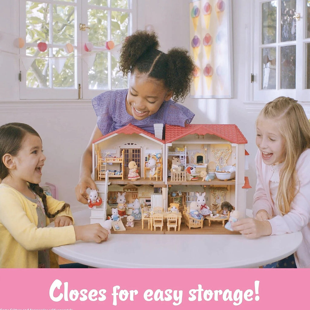 Calico Critters Red Roof Country Home Dollhouse Playset With Figures, Furniture And Accessories