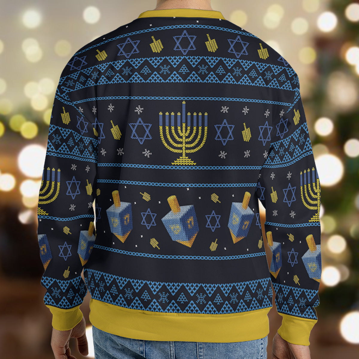 Nostalgic 80s Eight Crazy Nights Hanukkah Ugly Christmas Sweatshirt