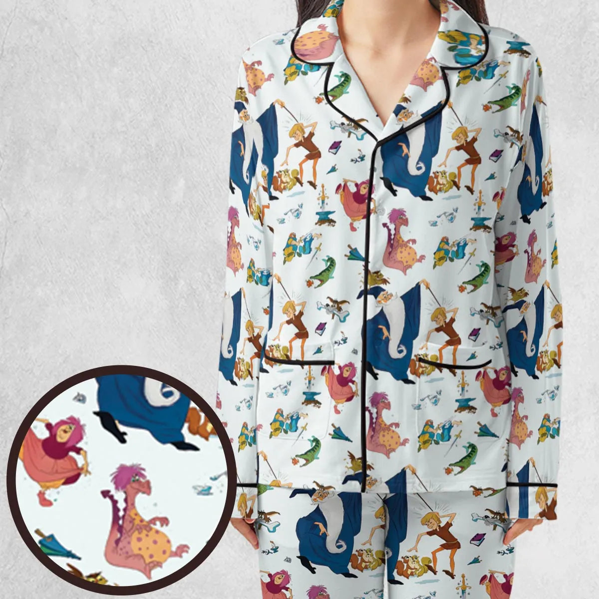 Sword in the Stone Pattern Pajamas Set