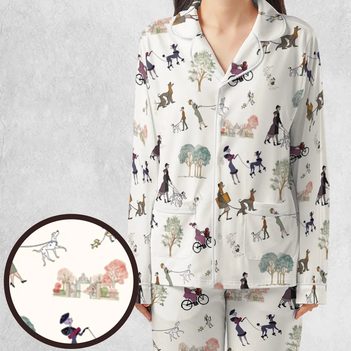 Dog Walking Look Alikes 101 Dalmations Pajamas Set