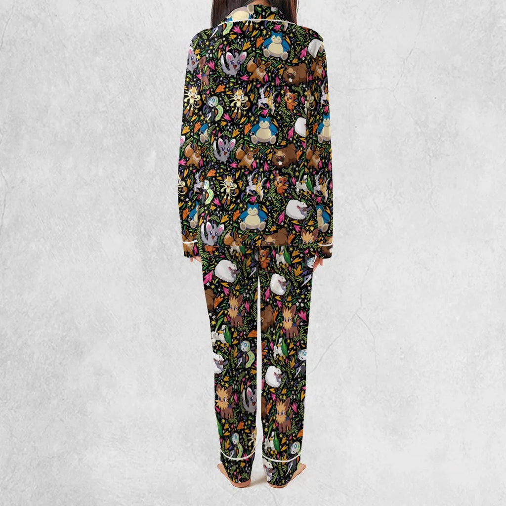 Floral Snorlax Bidoof Eevee Meloetta Pokemon Pajamas Set
