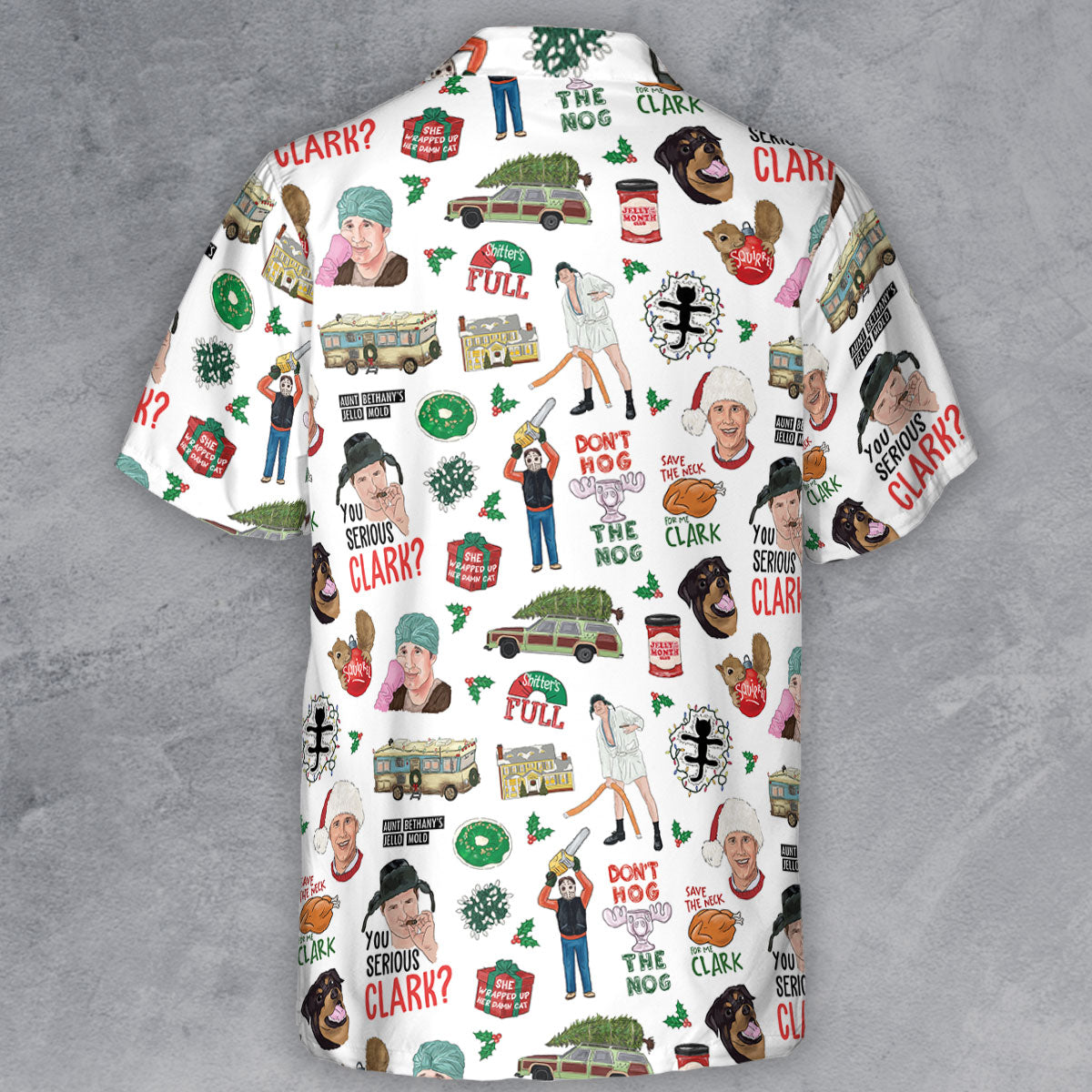 National Lampoon's Christmas Vacation Pattern Button Down Shirt