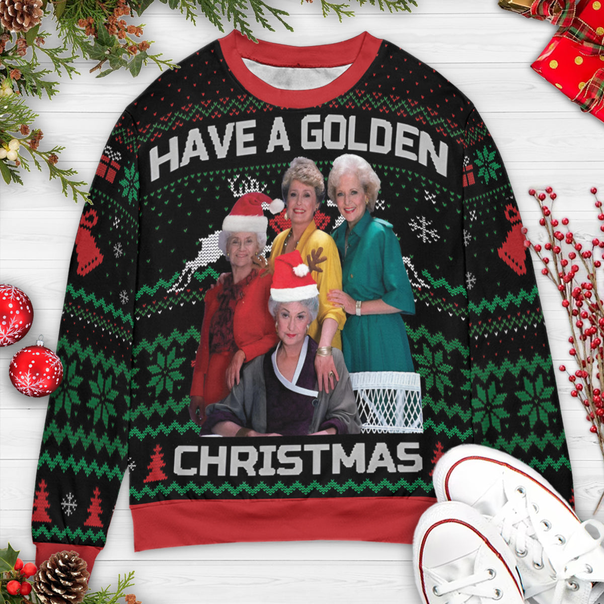 Have A Golden Christmas Ugly Christmas Sweatshirt