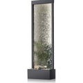 Alpine Corporation Wall-Mounted Mirror Waterfall Fountain With Stones And LED Lights, 24in L x 10in W x 72in H, Silver