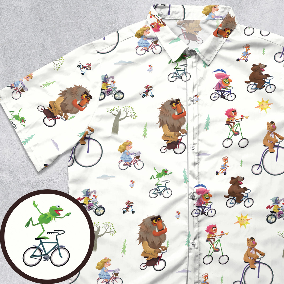 The Muppet Movie Bike Scene Button Down Shirt