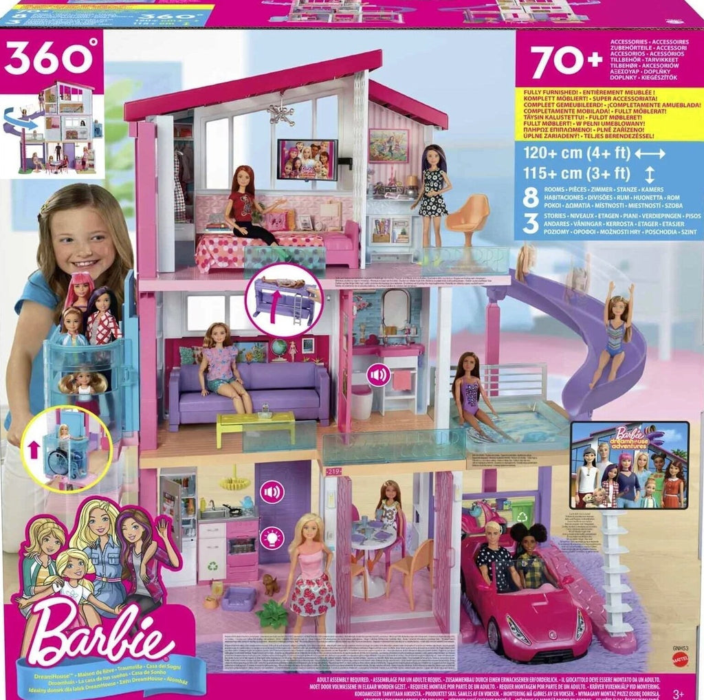 Barbie DreamHouse Dollhouse With 70+ Accessories, Working Elevator, Lights And Sounds