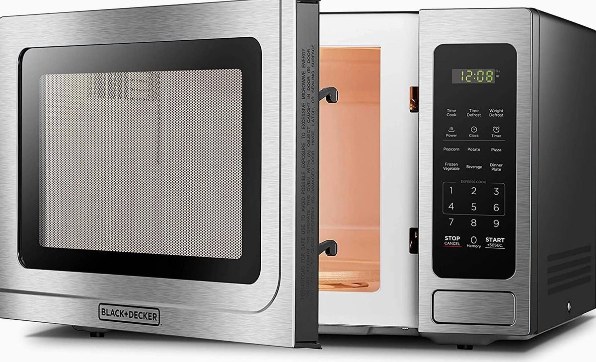 BLACK+DECKER 1.4 Cu Ft 1000 Watt Countertop Microwave Oven, Stainless Steel