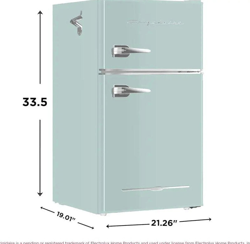Frigidaire Retro-Style Mini Fridge With Freezer, 3.1 Cu. Ft., Two-Door, Built-In Bottle Opener