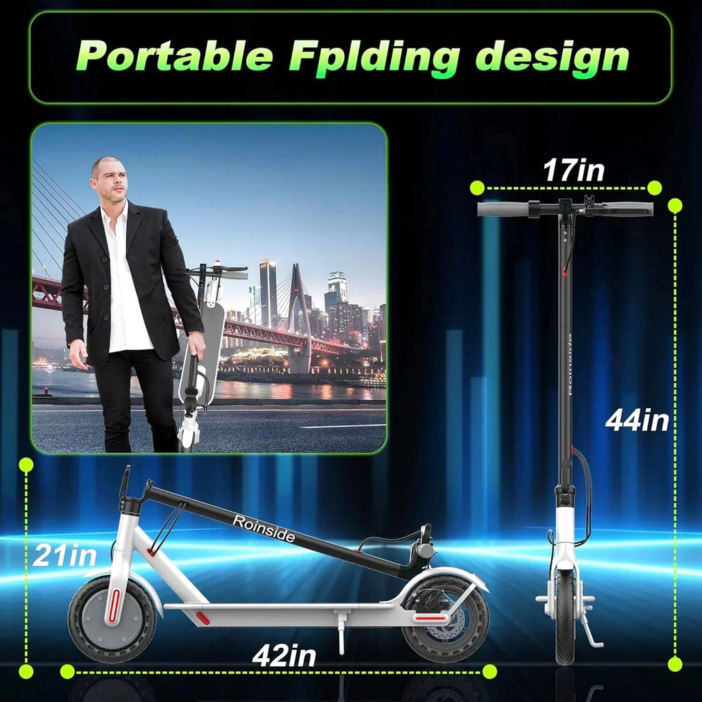 Roinside Electric Scooter, 8.5 in Solid Tires, 350W, 19 MPH, 21-23 Miles - UP12 Plus