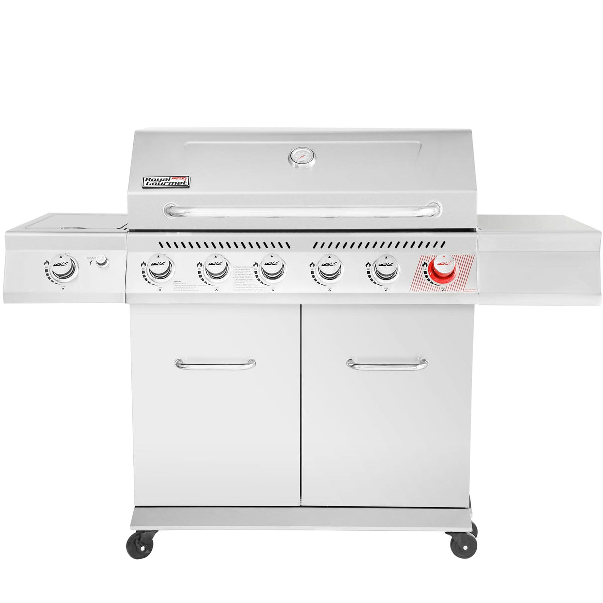 Stainless Steel 6-Burner Gas Grill - 74,000 BTU With Sear And Side Burner