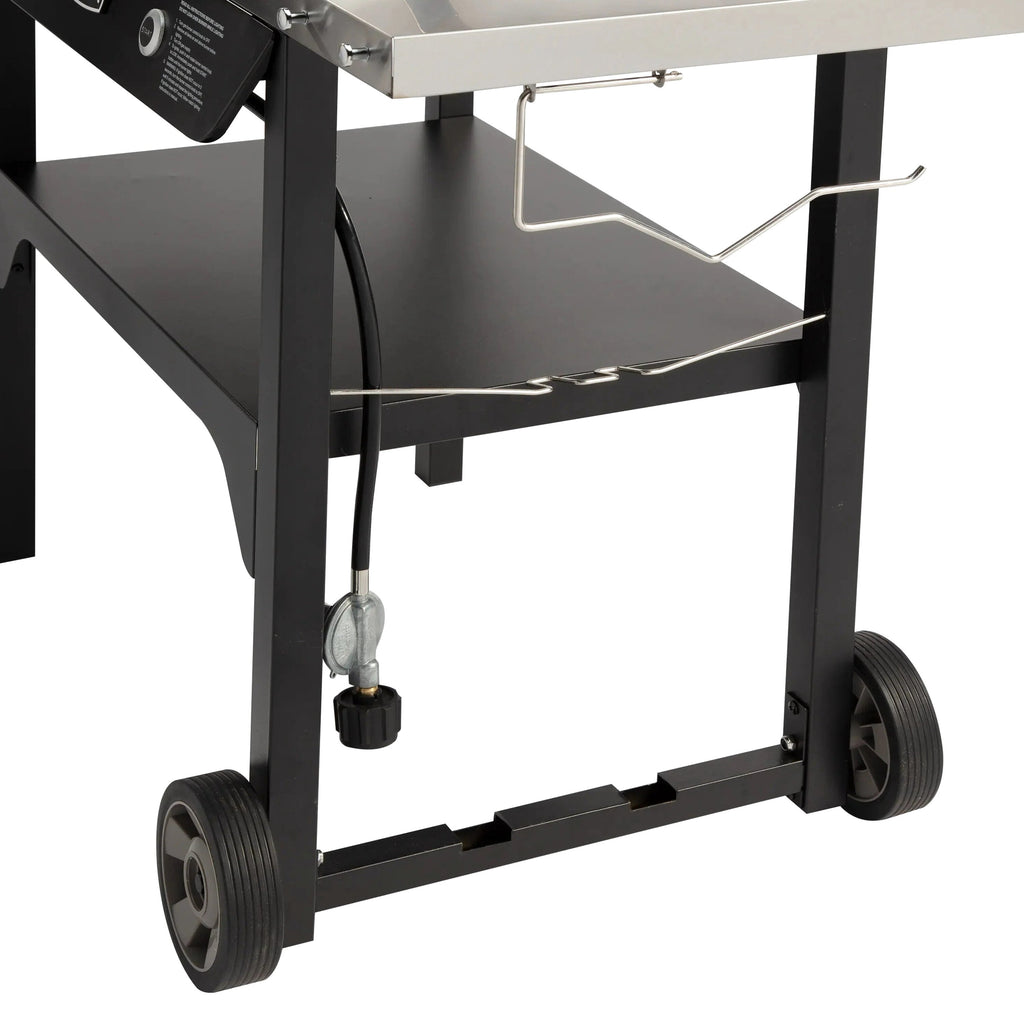 Cuisinart Outdoor Wok Station With Prep Table, 50,000 BTU, 14 inch Carbon Steel Wok - Black