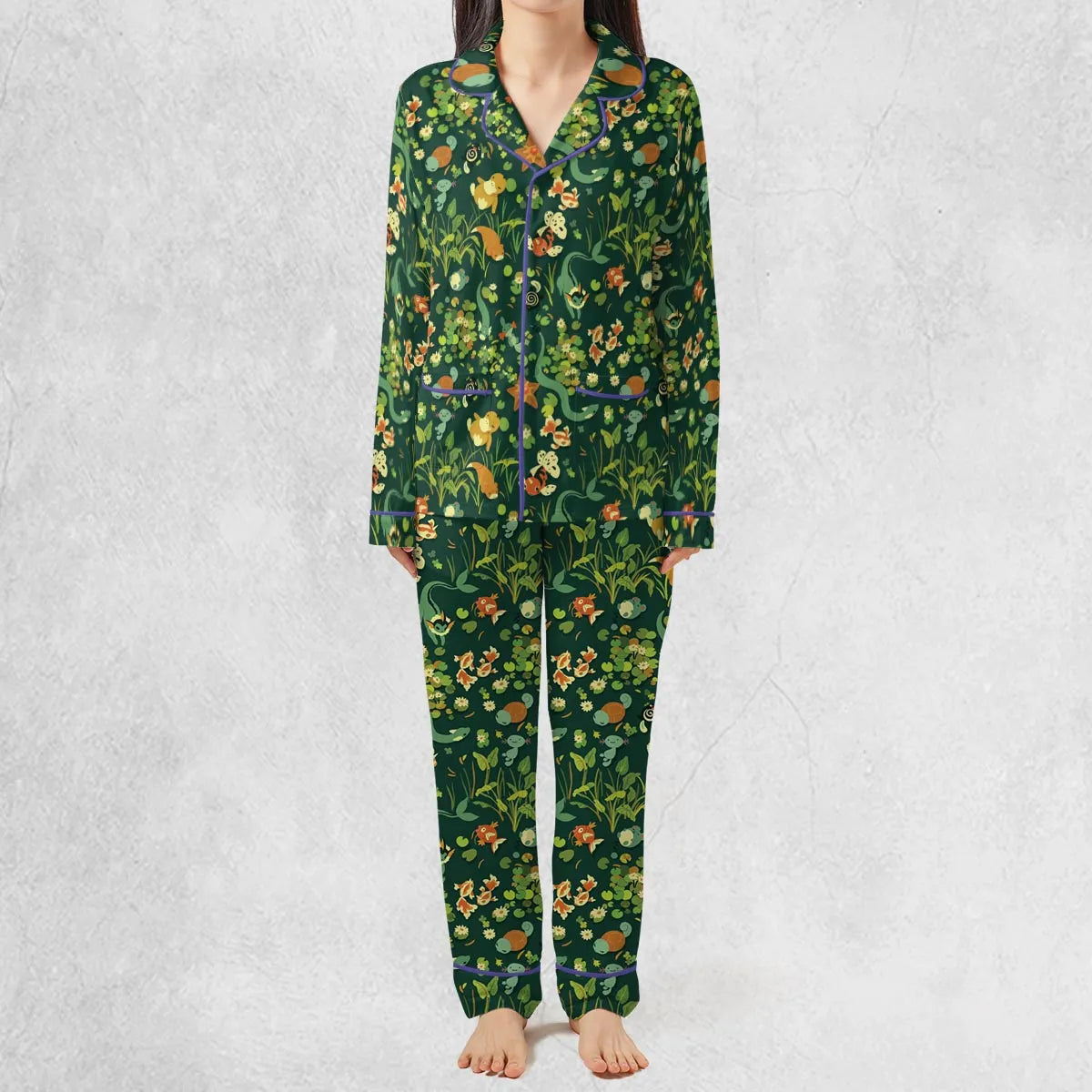 Floating In A Pond Magikarp Psyduck Vaporeon Water Pokemon Pajamas Set