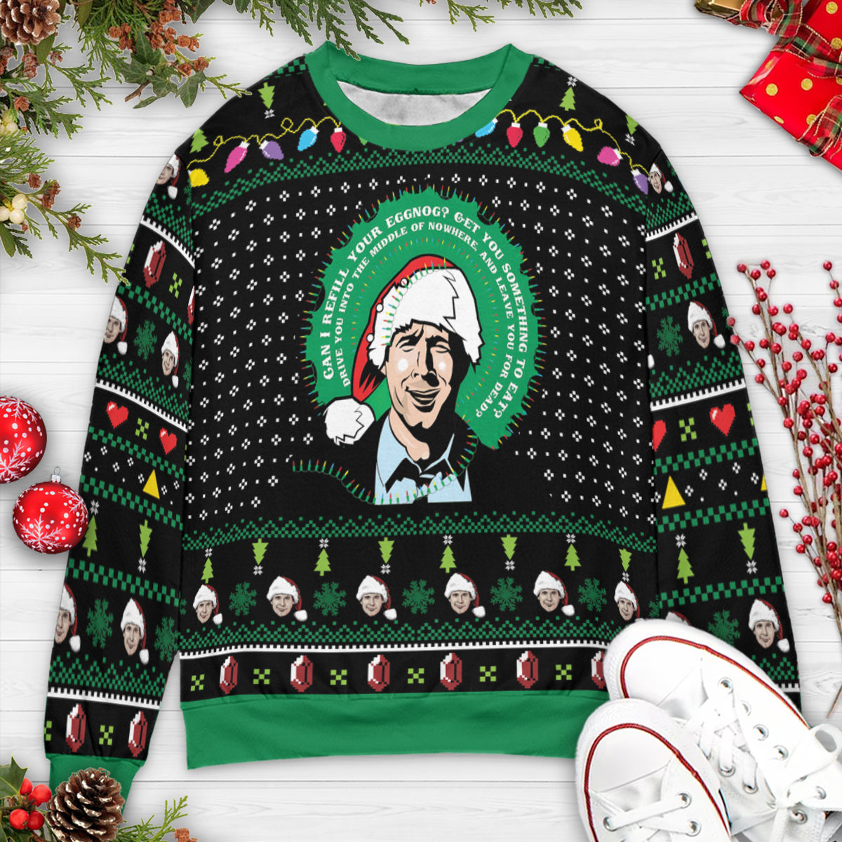Can I Refill Your Eggnog? Ugly Christmas Sweatshirt