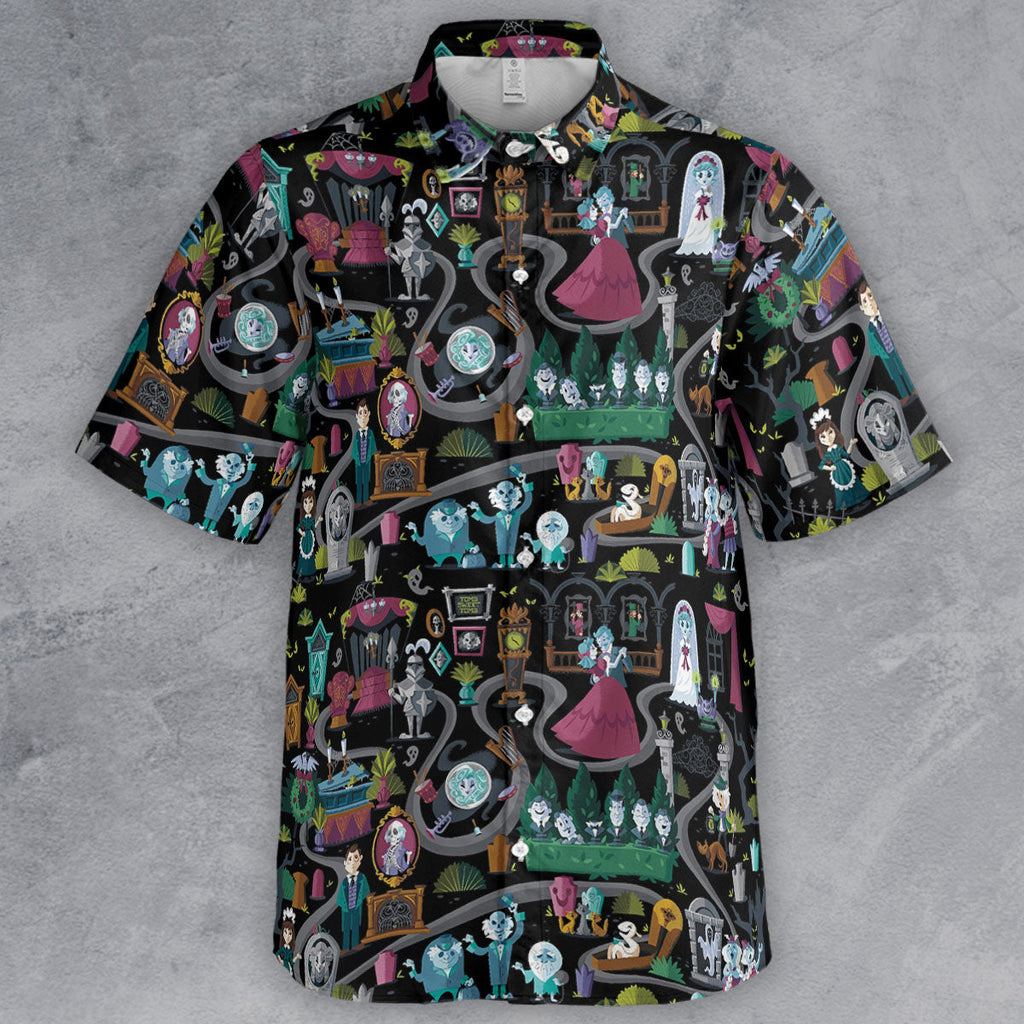 Haunted Mansion Map Button Down Shirt