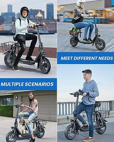URBANMAX Electric Scooter With Seat, 450W Motor, 22 Miles Range, Black - C1