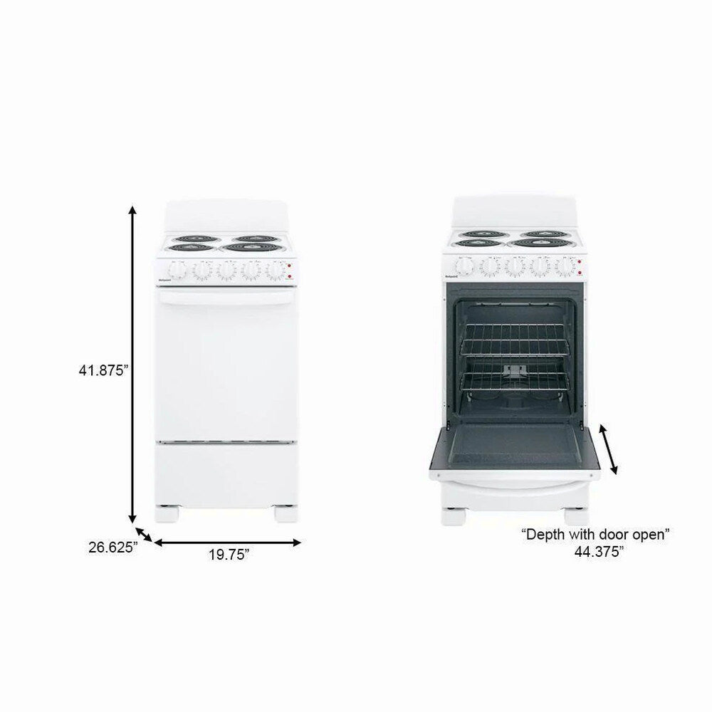 Hotpoint Freestanding Electric Range, 20 in, 4 Burner, White