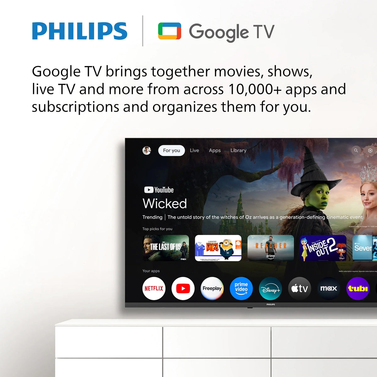 Philips 60 Class 4K Ultra HD Google Smart LED TV - 60PUL7555/F7