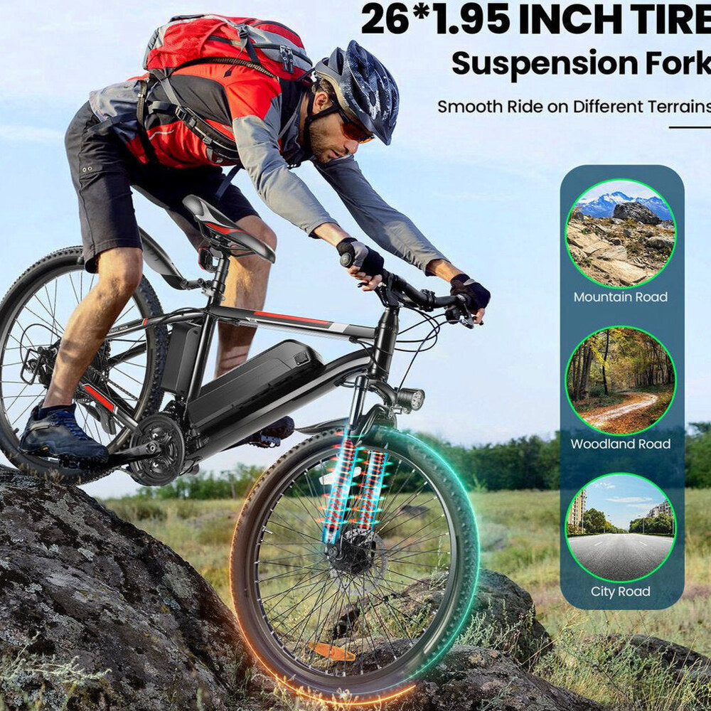 Gocio Adult Electric Mountain Bike 26 inch 500W 48V 7.8AH