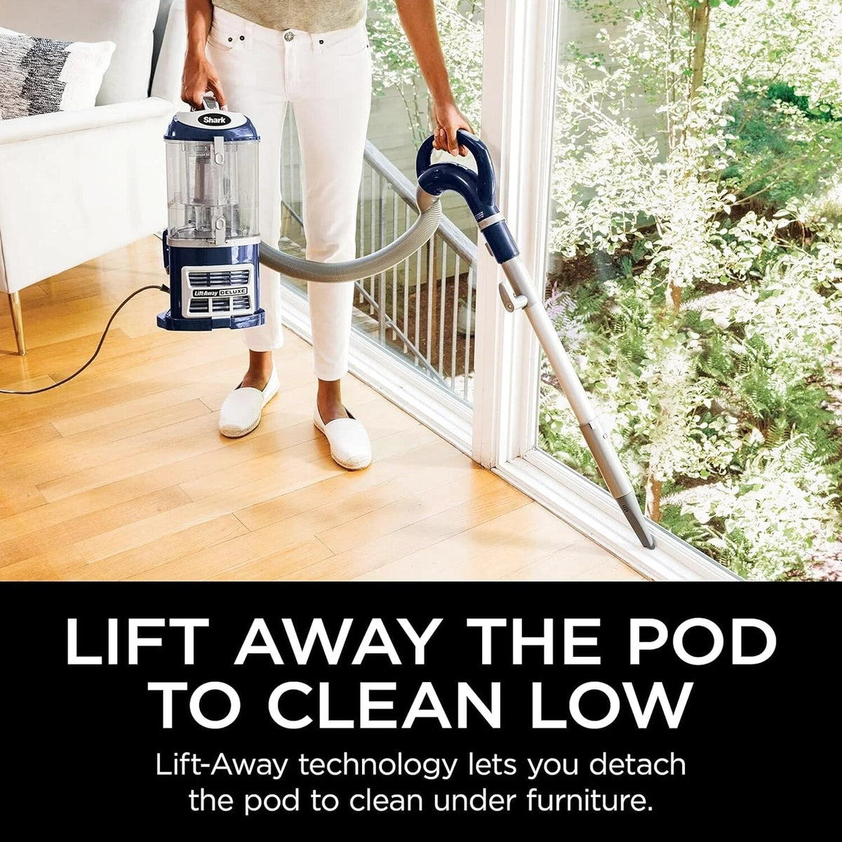 Upright Vacuum Navigator Lift-Away Deluxe With Large Dust Cup Capacity, HEPA Filter, Blue - NV360