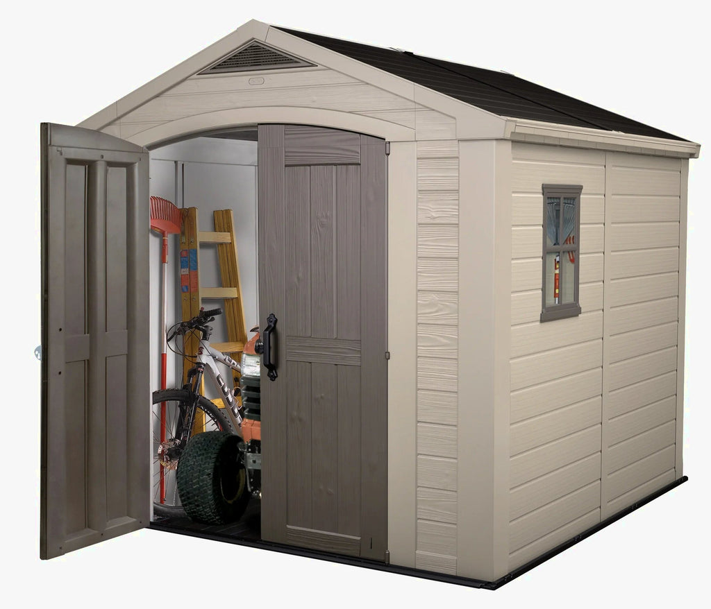 Keter Resin Outdoor Storage Shed, Taupe, 8 x 11 Foot - Factor