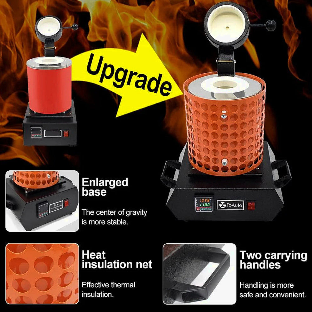 TOAUTO Gold Melting Furnace 1+3KG 1400W 2100F - TGF3000-V1.1