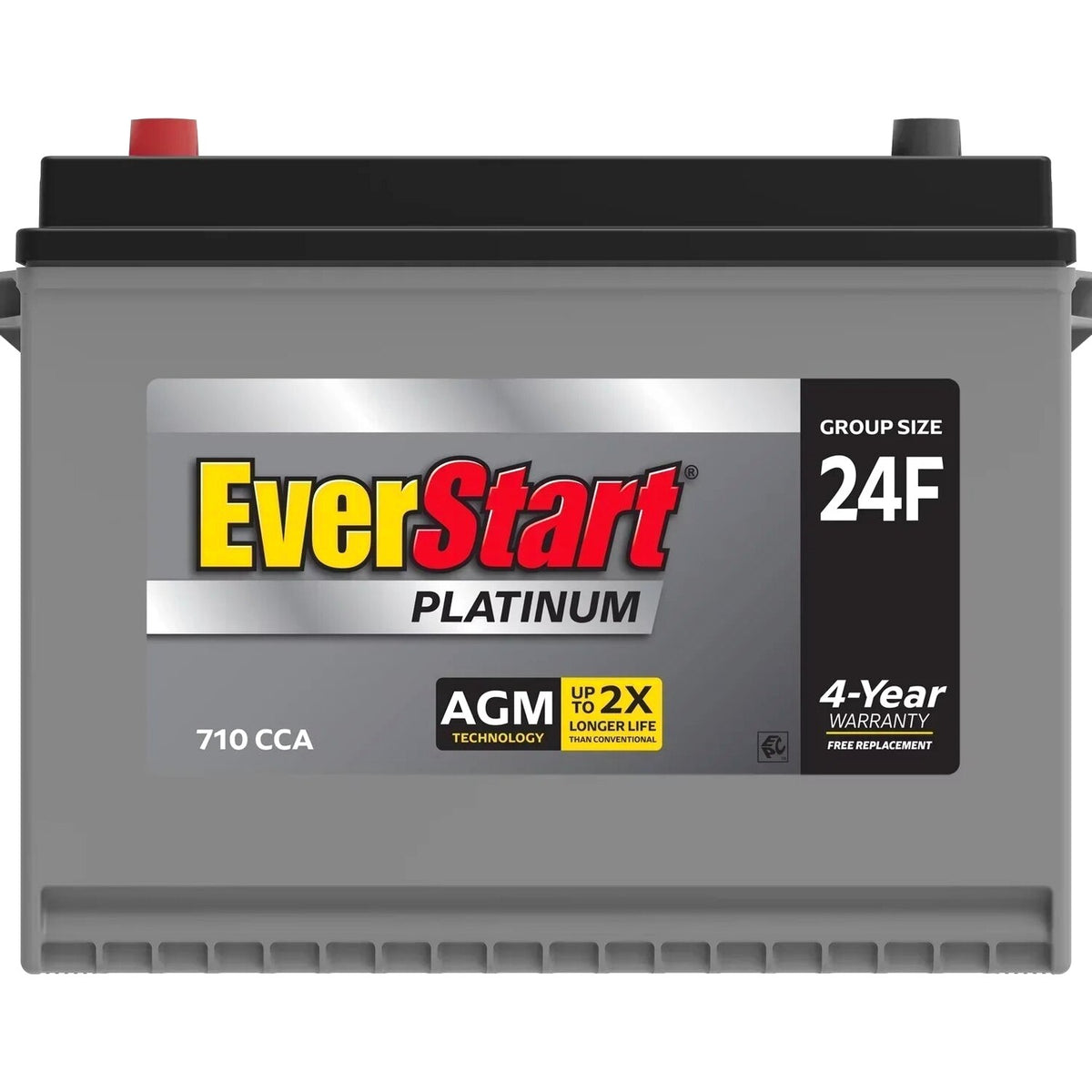 EverStart Platinum AGM Automotive Battery, Group Size 24F, 12 Volt, 750 CCA