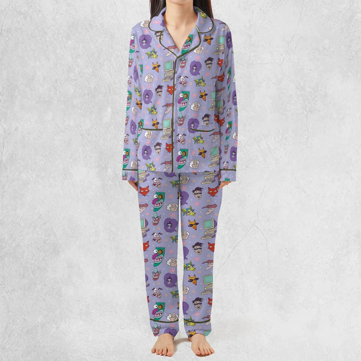 Courage the Cowardly Dog Characters Pattern Pajamas Set