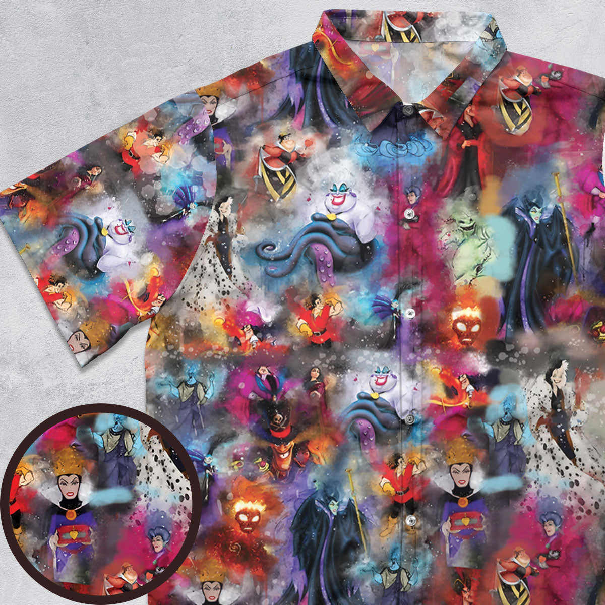 Watercolor Villains Button Down Shirt