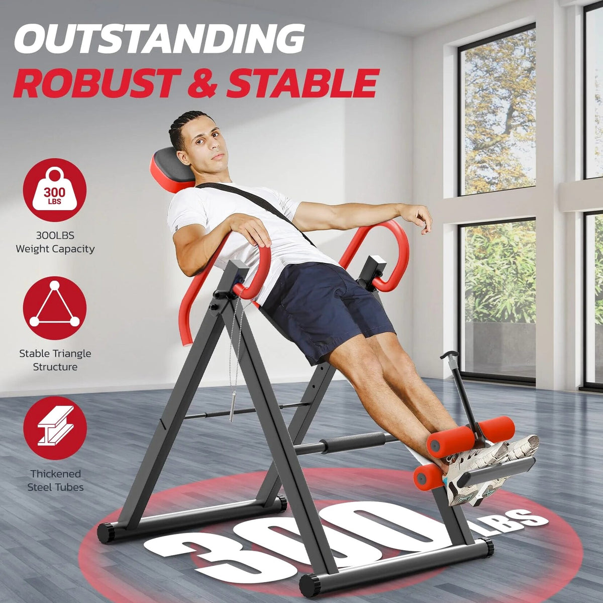 YOLEO Adjustable Inversion Table - 300-Pound Capacity