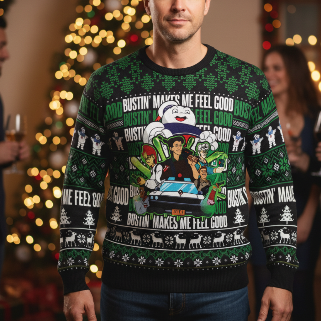 Bustin' Makes Me Feel Good Ugly Christmas Sweatshirt