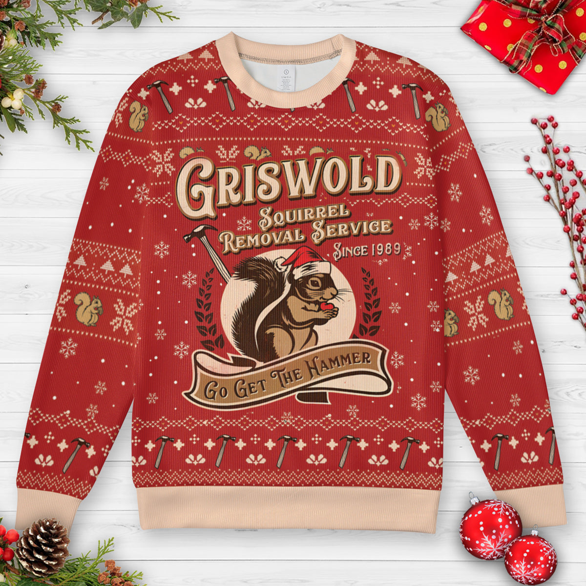 Griswold Squirrel Removal Service Ugly Christmas Sweatshirt