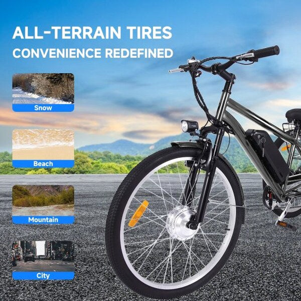 26 Inch Adult 3 Wheel Electric Tricycle With Basket, Fat Tires, 7 Speeds, 350W Motor, 36V 10Ah Battery - 0KT_3xfGu2r4etlrGenxGg69.