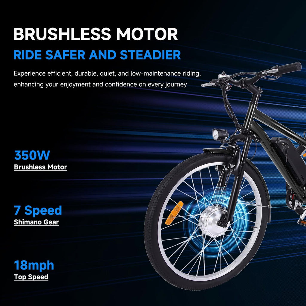 26 Inch Adult 3 Wheel Electric Tricycle With Basket, Fat Tires, 7 Speeds, 350W Motor, 36V 10Ah Battery - 0KT_3xfGu2r4etlrGenxGg69.