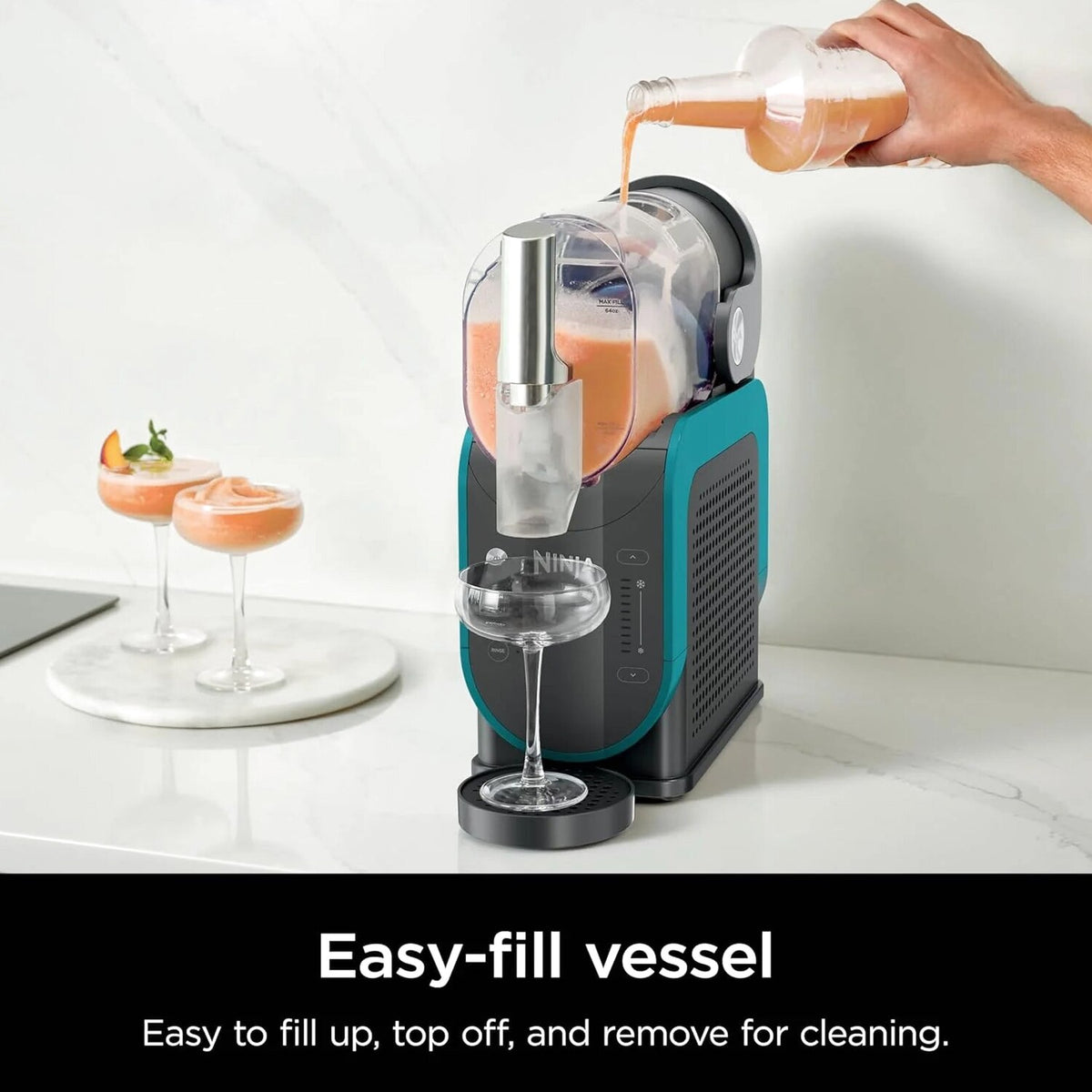 SLUSHi Frozen Drink And Slushie Machine, 88 oz, 5 Preset Programs, Black - FS301