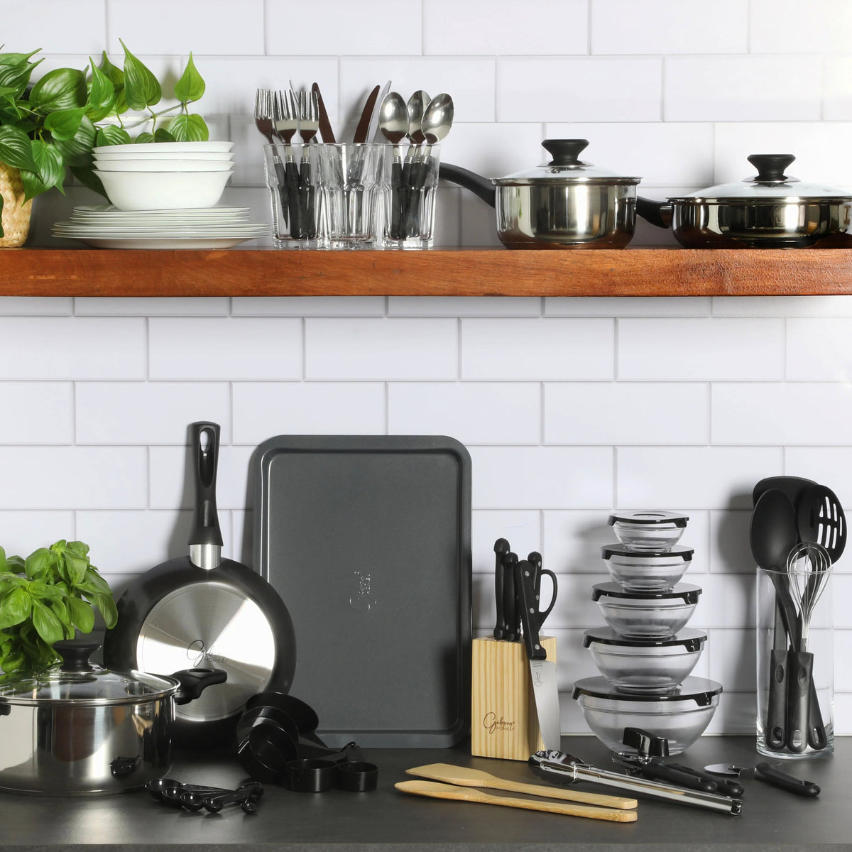Gibson Home 71-Piece Stainless Steel Silver Cookware Combo Set