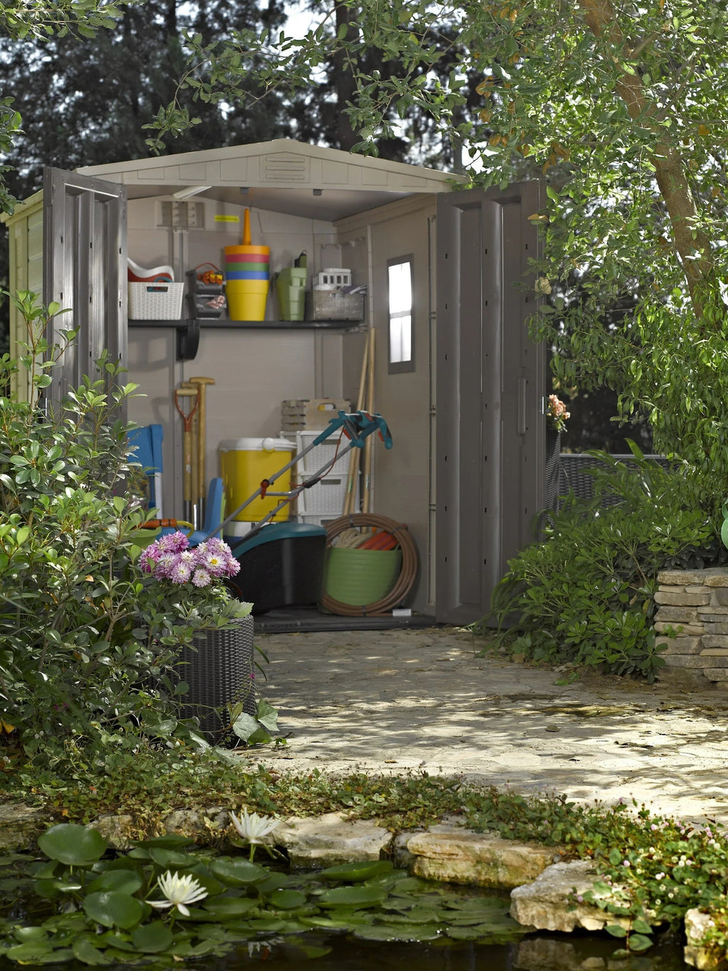 Keter Resin Outdoor Storage Shed, Taupe, 8 x 11 Foot - Factor