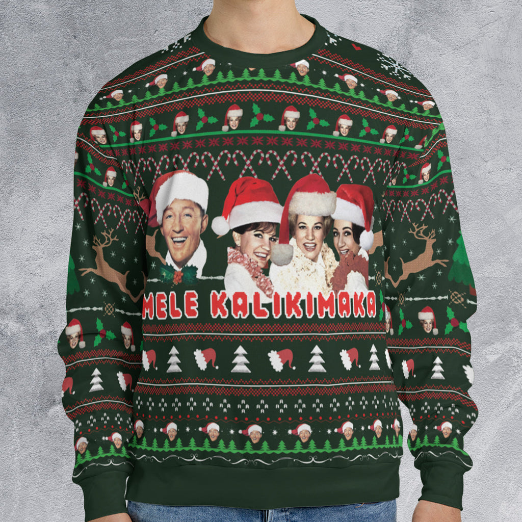 Mele Kalikimak Bing Crosby Ugly Christmas Sweatshirt