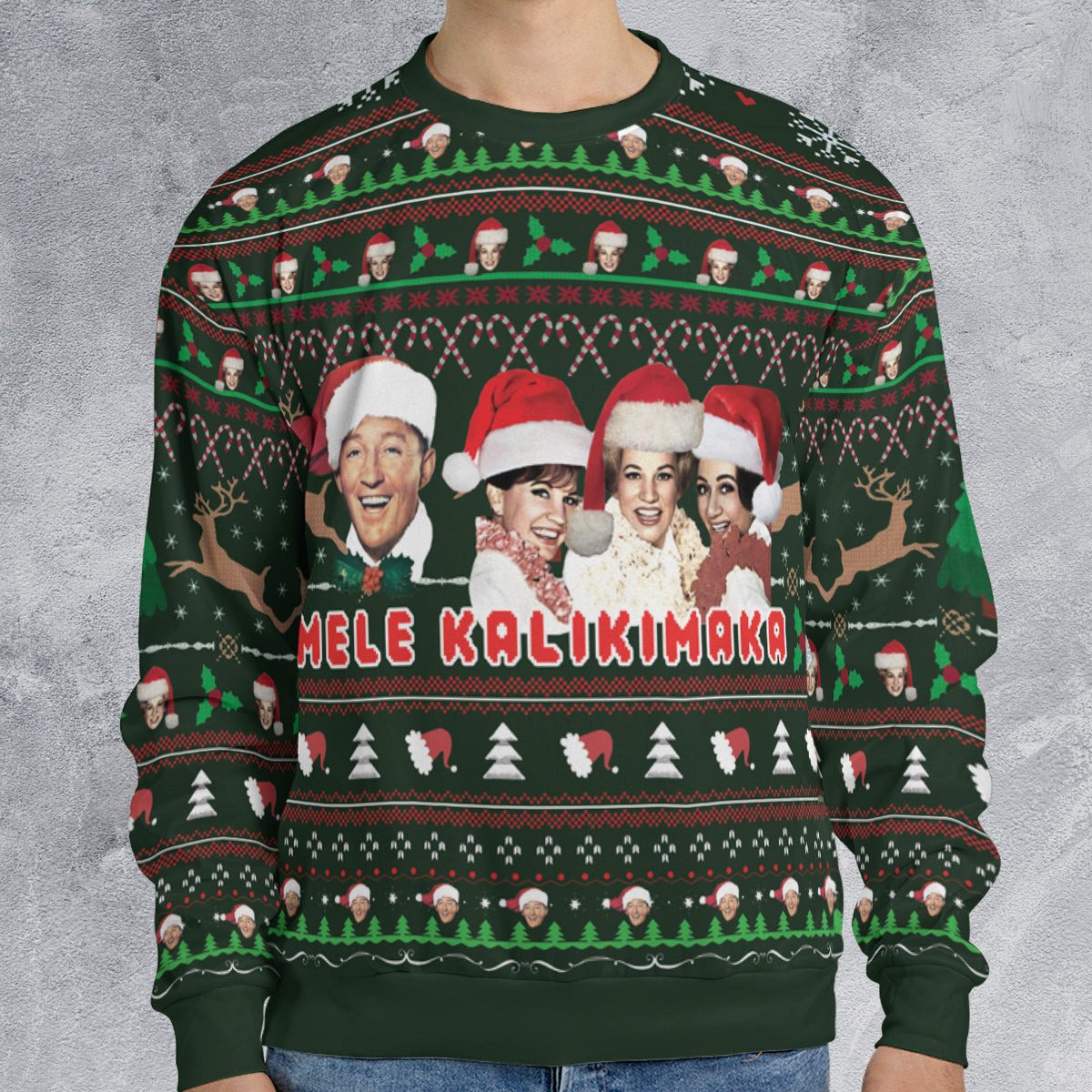 Mele Kalikimak Bing Crosby Ugly Christmas Sweatshirt