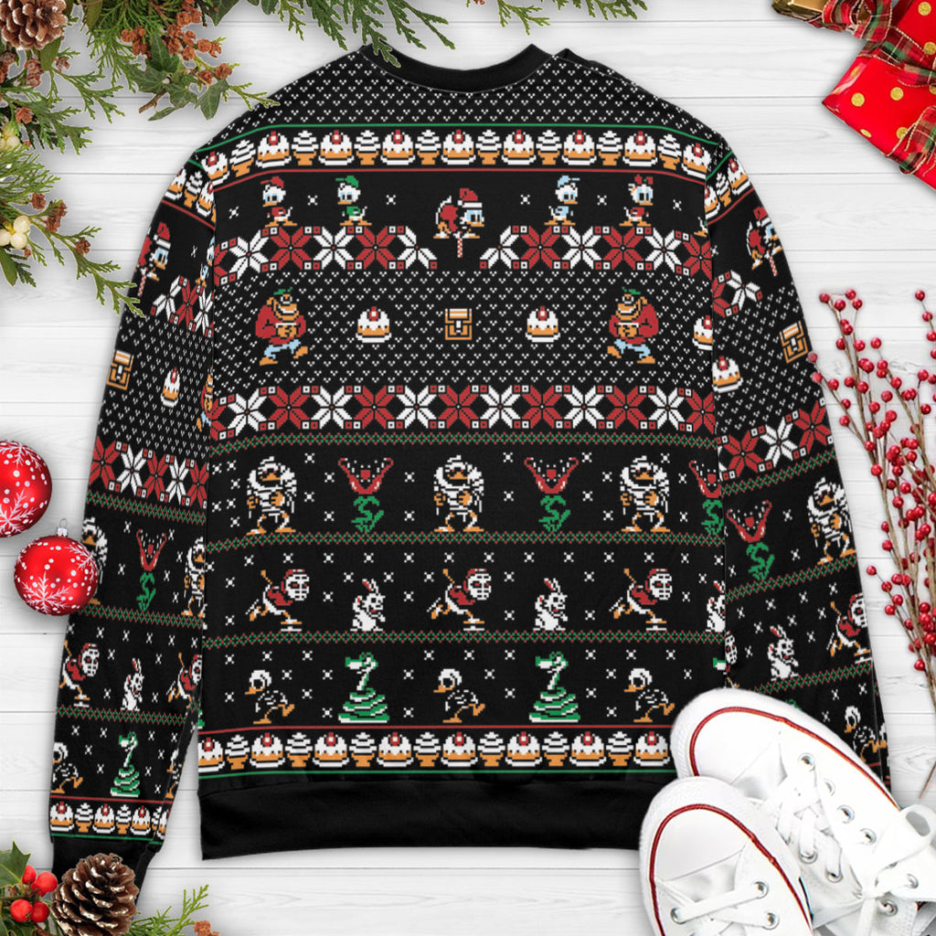 Pixel Duckburg Ducktales Ugly Christmas Sweatshirt